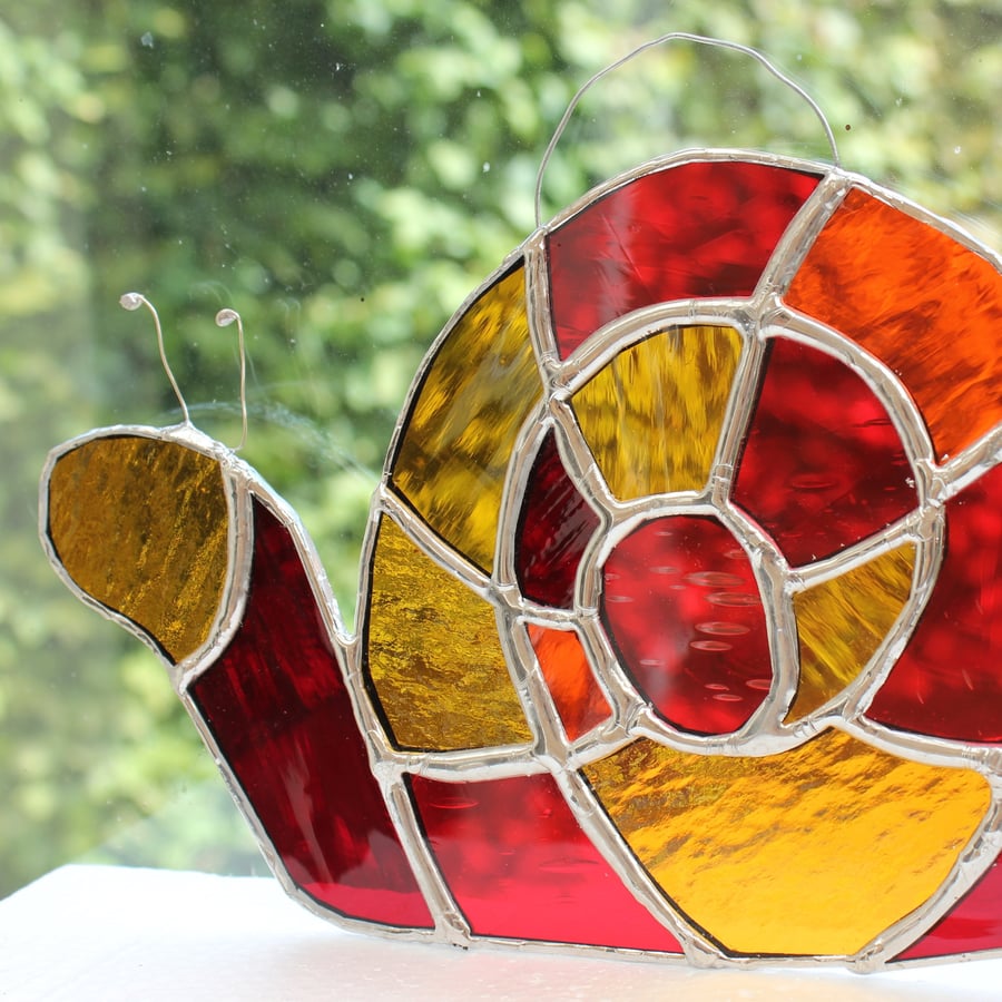 Stained Glass Snail hanging