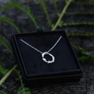 Organic Molten Recycled Fine Silver Circle Necklace - 18" chain