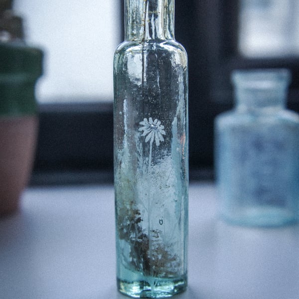 Small Hand Engraved Antique Bottle