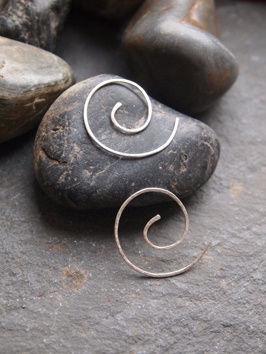 hoops, spiral hoop earrings