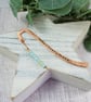 Bookmark, Forged and Stamped Copper, Amazonite and Lemon Jade