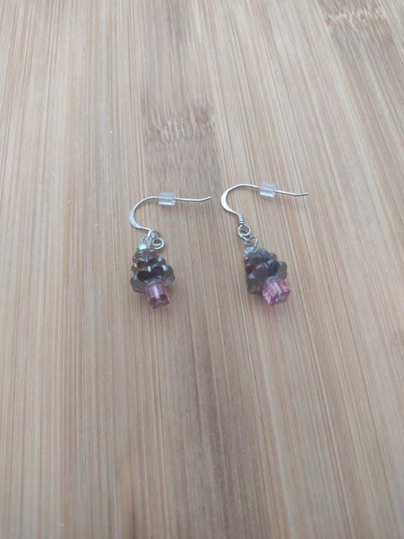 Festive Christmas tree crystal earrings