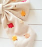 Autumn Leaves Hand Embroidered Bow. - Image 3