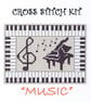Music Cross Stitch Kit Size 7" x 5"  Full Kit - Image 1