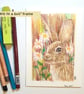 Tiny Rabbit Portrait, letterbox art gift, original drawing - Image 4
