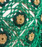 Crochet triangular shawl in sparkly gold, dark green and emerald - design LF433 - Image 6
