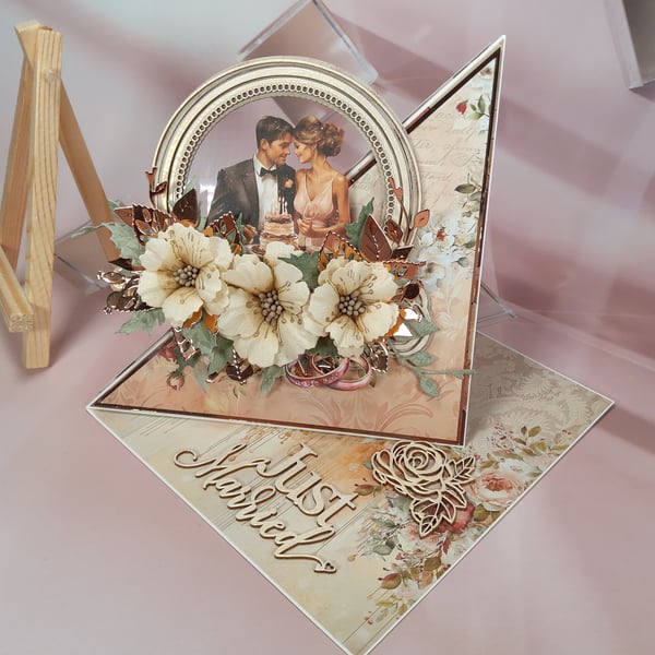 Handmade Wedding Card - Just Married
