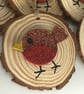 Glitter Robin wood slice hanging decorations - Image 5
