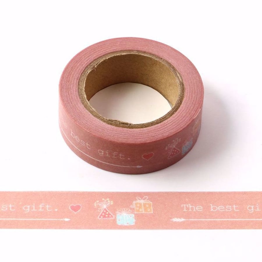 The Best Gift Decorative Washi Tape Self Adhesive 15mm x 10 Meters Eco Friendly 