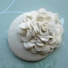 Bridal Hat - Cream Cocktail Hat, Cream Fascinator, Wedding Hat, Felt, 50s