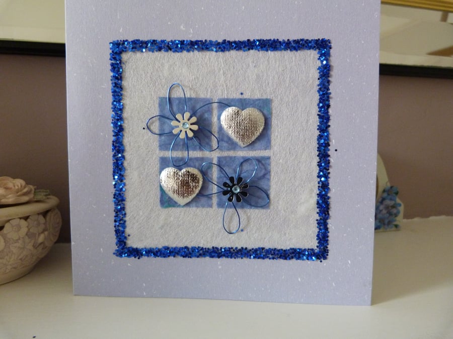 Blue Hearts and More Hearts Card