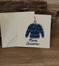 Handmade Detachable Keepsake, Fused Glass Festive Jumper Christmas Card - Image 1