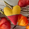 AUTUMN MINI HEART - yellow, orange, red, padded