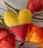 AUTUMN MINI HEART - yellow, orange, red, padded - Image 1