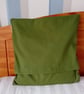 Patchwork cushion cover in olive green, crimson and pink.  - Image 3
