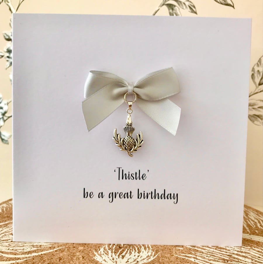 Personalised Thistle Charm Card