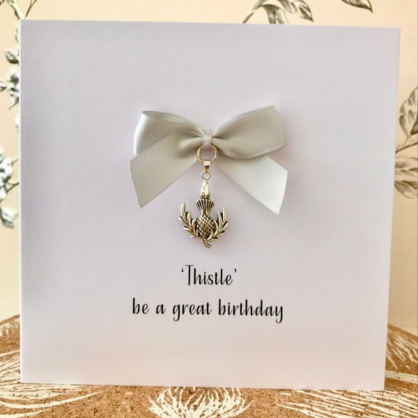 Personalised Thistle Charm Card