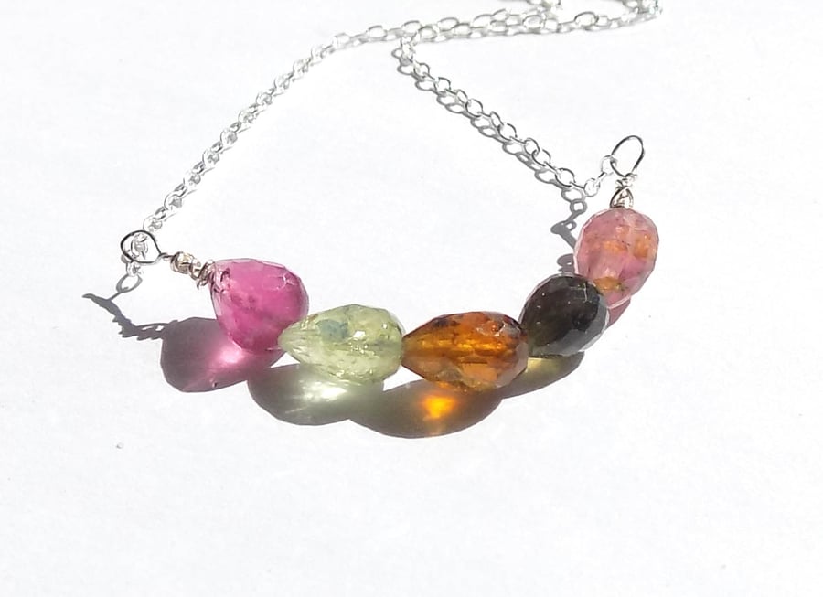 Tourmaline Sterling Silver Necklace 