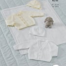 Knitting Pattern - King Cole DK Pattern 5567 - Cardigans, Hat, Bonnet & Blanket