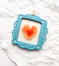 Tiny Floral Wall Hanging - Handmade Botanical Art, Spring Flower Hanging - Image 1