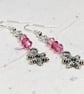 Pink Swarovski crystal silver plated snowflake earrings  - Image 7