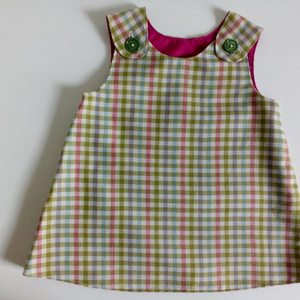 Dress, 3-6 months, check dress, A Line dress, pinafore dress, girl's clothing