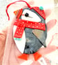 Fused glass puffin hanging - Image 3