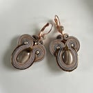 Soutache Earrings with Striped Flint Stone – Handmade Statement Jewelry