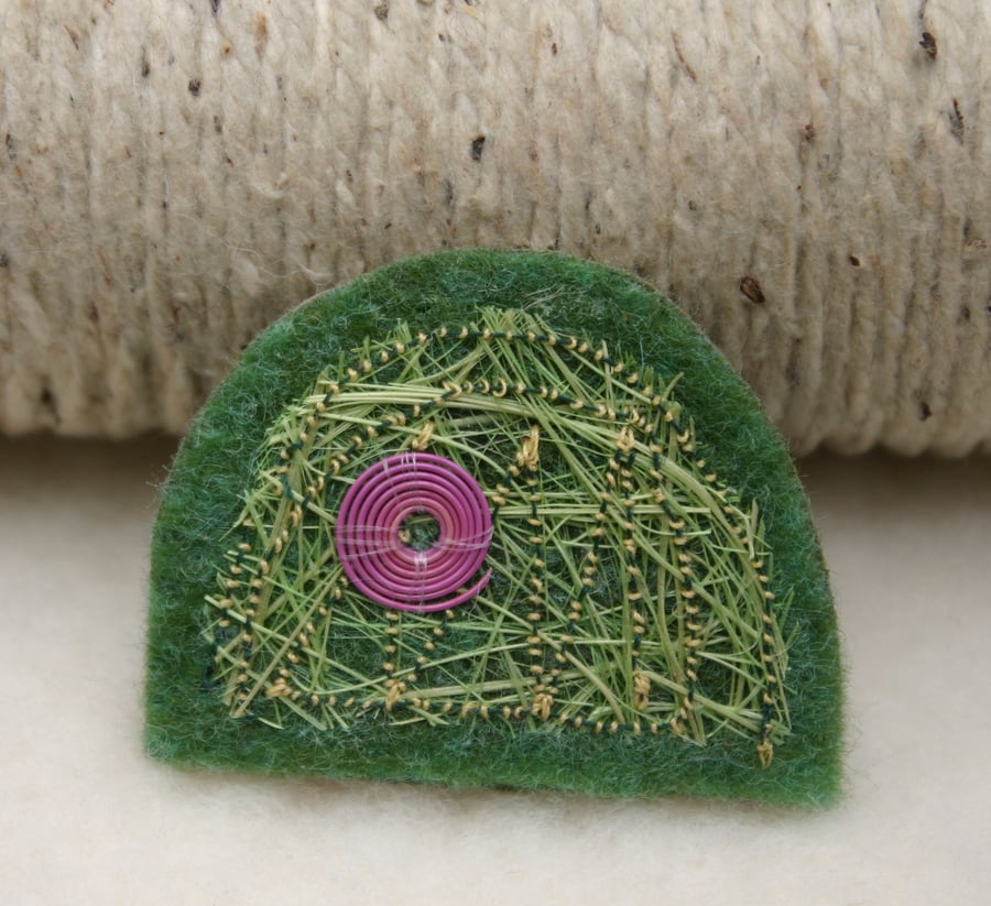 Handmade textile brooch