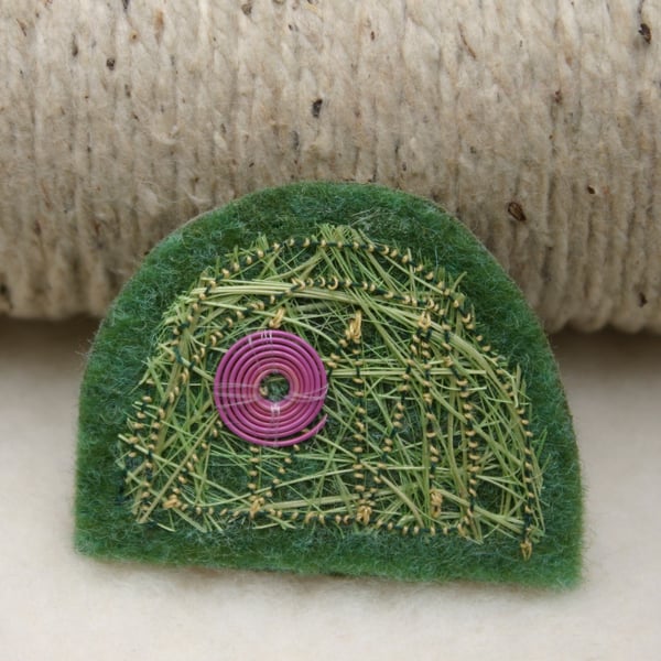 Handmade textile brooch