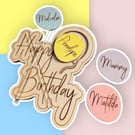 Reusable Cake Topper For The Whole Family Pastel Colours