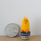 Cute mini chick, needle felted miniature, Easter decor