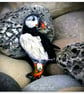 Puffin Brooch, Handmade - Image 1