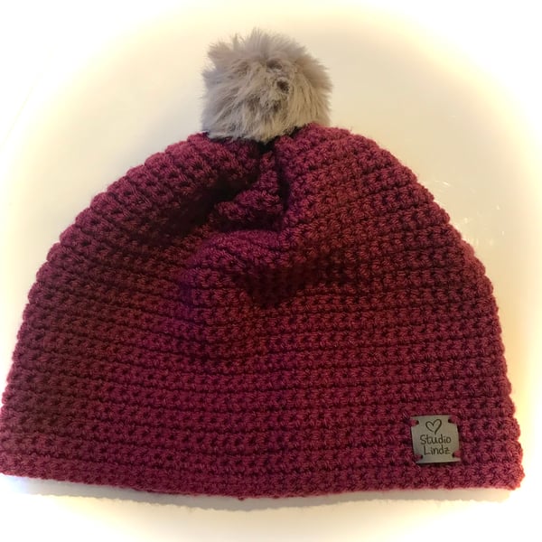 Handmade Crochet Beanie (with detachable Pom-Pom)