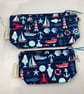 Seaside makeup bag, Nautical zip bag, 2 size options, Handmade - Image 8