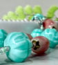 Teal and pink glass bead bracelet with extender chain.  - Image 2