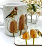 Goldfinch with Teazles Ceramic Mug - matching Coaster option - Image 1