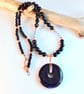 Blue Goldstone, Swarovski Crystal 'Sapphire' and Copper Necklace - Free UK P&P - Image 6