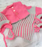 Short Sleeved Baby's Romper Suit With A Cardigan, Hat and Shoes, Baby Outfit - Image 1