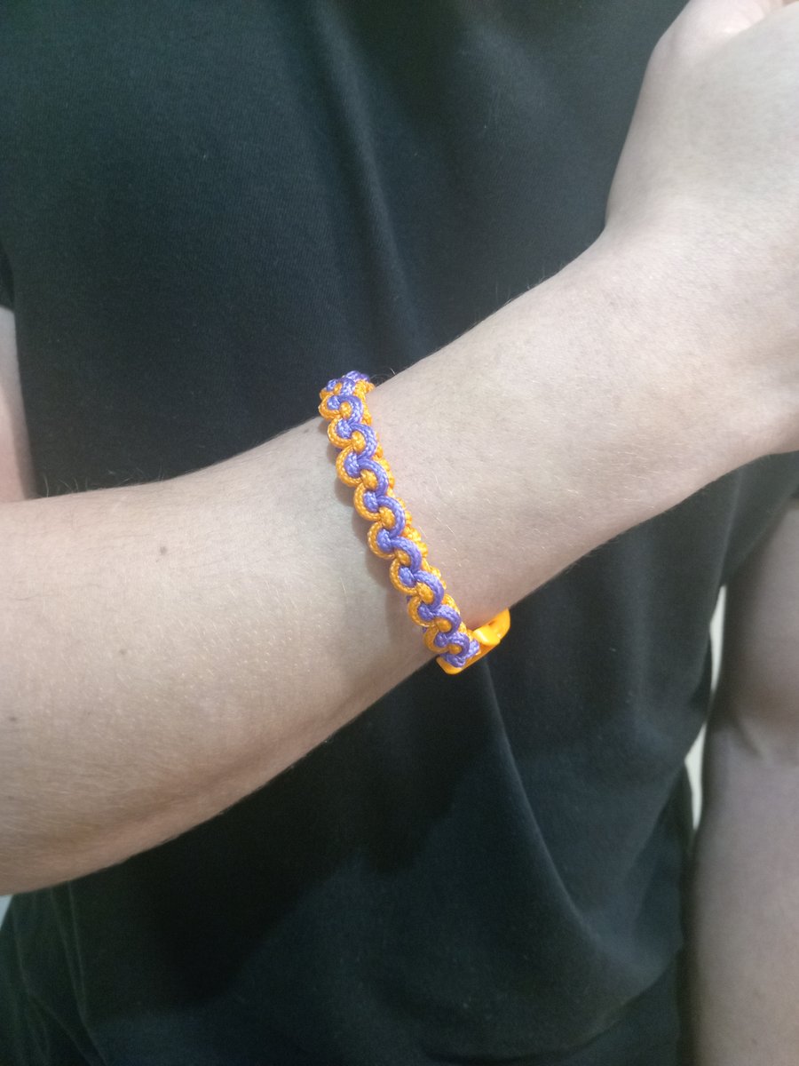 Paracord bracelet purple and orange