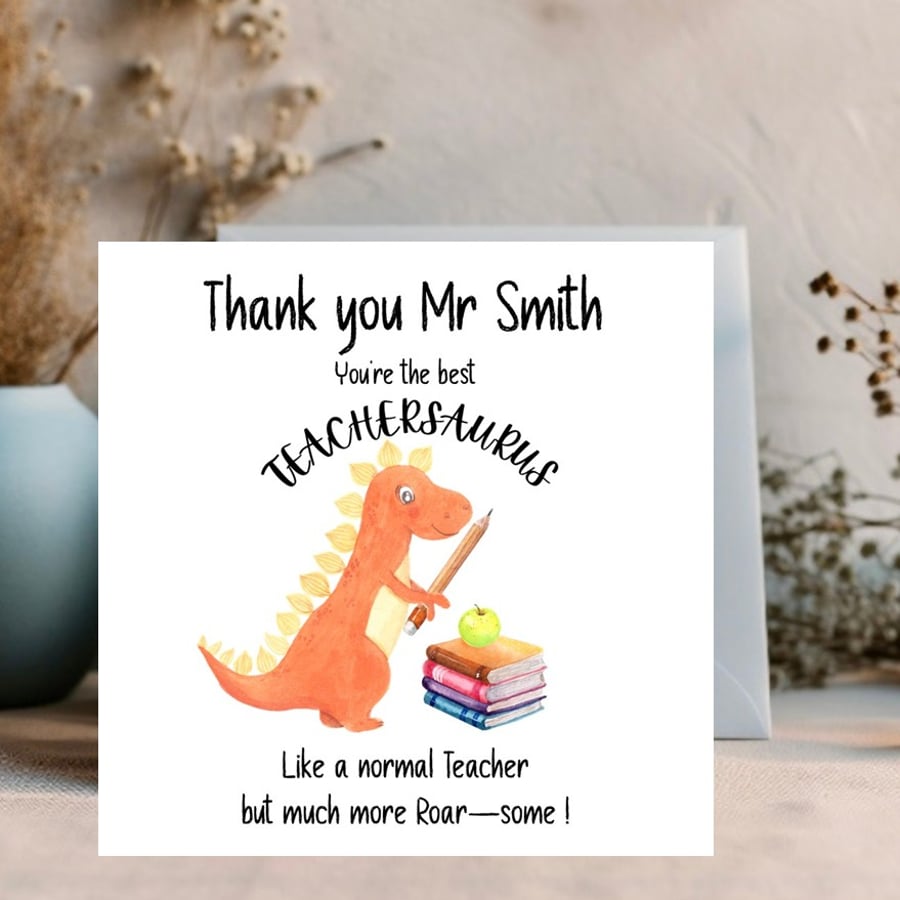 Personalised Thank You Card for Teachers, Teaching Assistants, Key workers, 