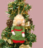 Needle Felt Elf - wool textile art - to hang on your tree - Image 2