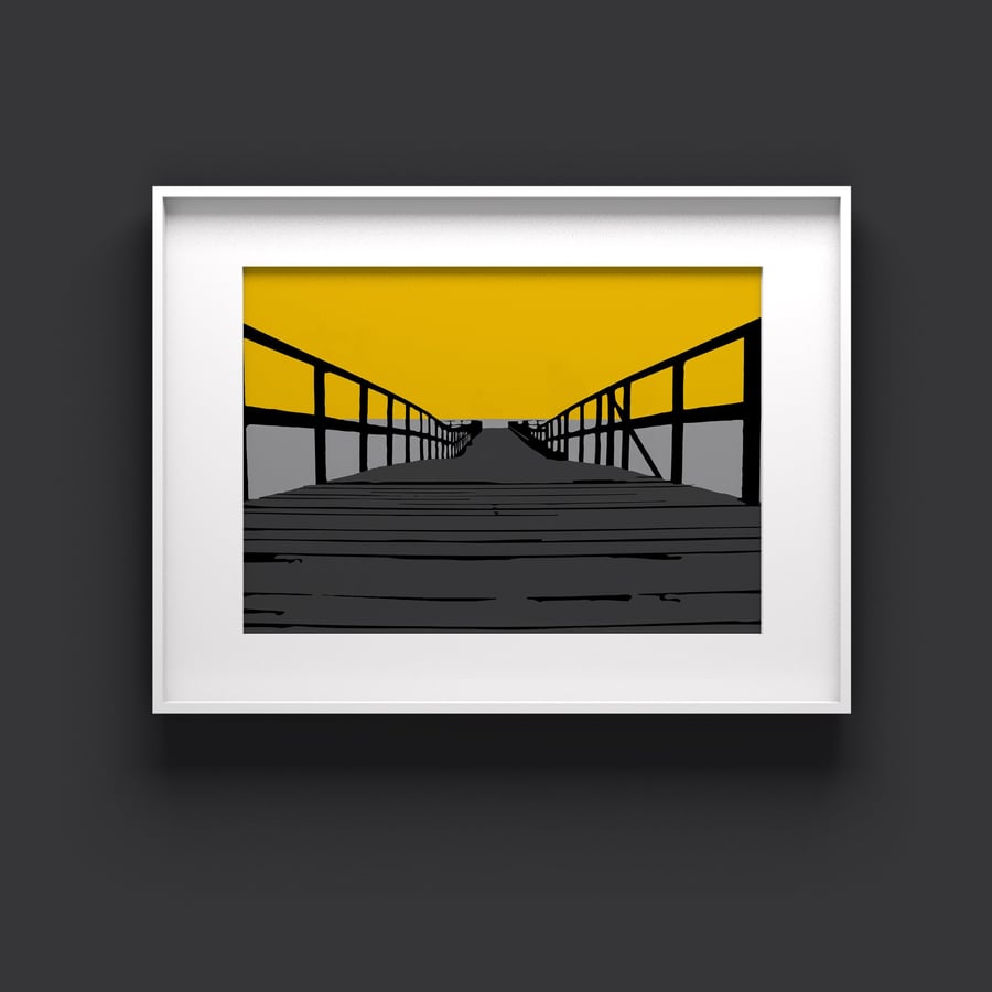 Lake pier print for lounge, 