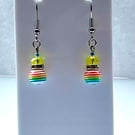 Multi Coloured Beaded Earrings with Rhinestone Sparkle
