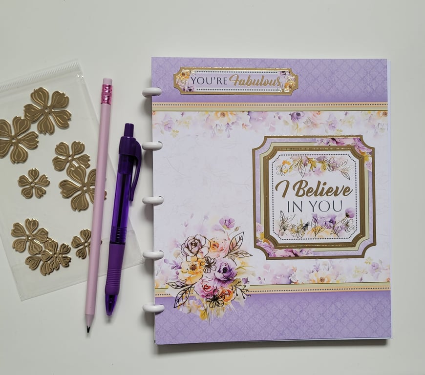 Mixed Media Art Journal - Discbound Notebook, Stickers, Pen & Pencil Art Gift