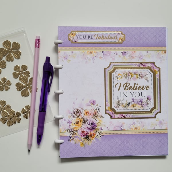 Mixed Media Art Journal - Discbound Notebook, Stickers, Pen & Pencil Art Gift