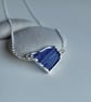 Blue Sea Glass Sterling Silver Necklace - Corrugated Triangle - Image 8