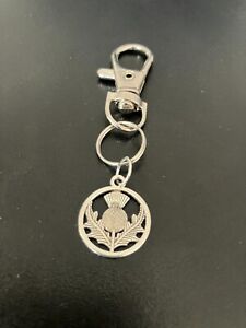 scottish thistle keyring bag charm zip puller swivel clip on key chain lanyard
