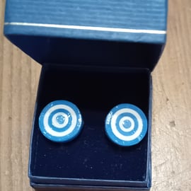 Quilled Blue & White Earrings 
