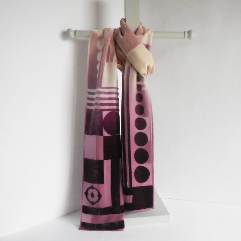 SUMMER SECONDS LIMITED EDITION SILK VISCOSE DEVORE VELVET SCARF